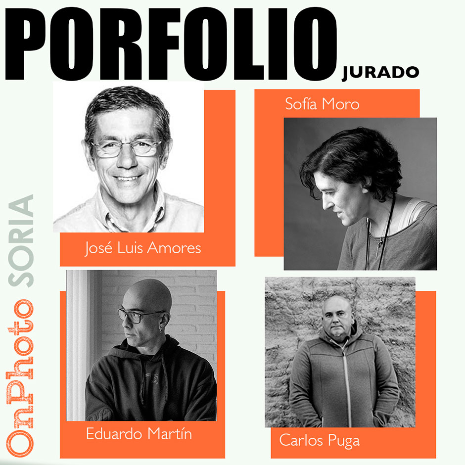José Luis Amores, Sofía Moro, Eduardo Martín García y Carlos Puga. Jurado de Porfolios On Photo Soria 2021